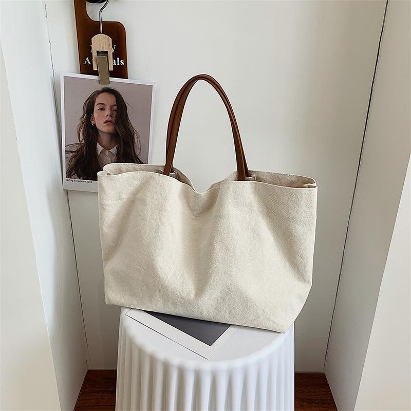 

2024 Trendy Women s Canvas Crossbody Tote Bag белый