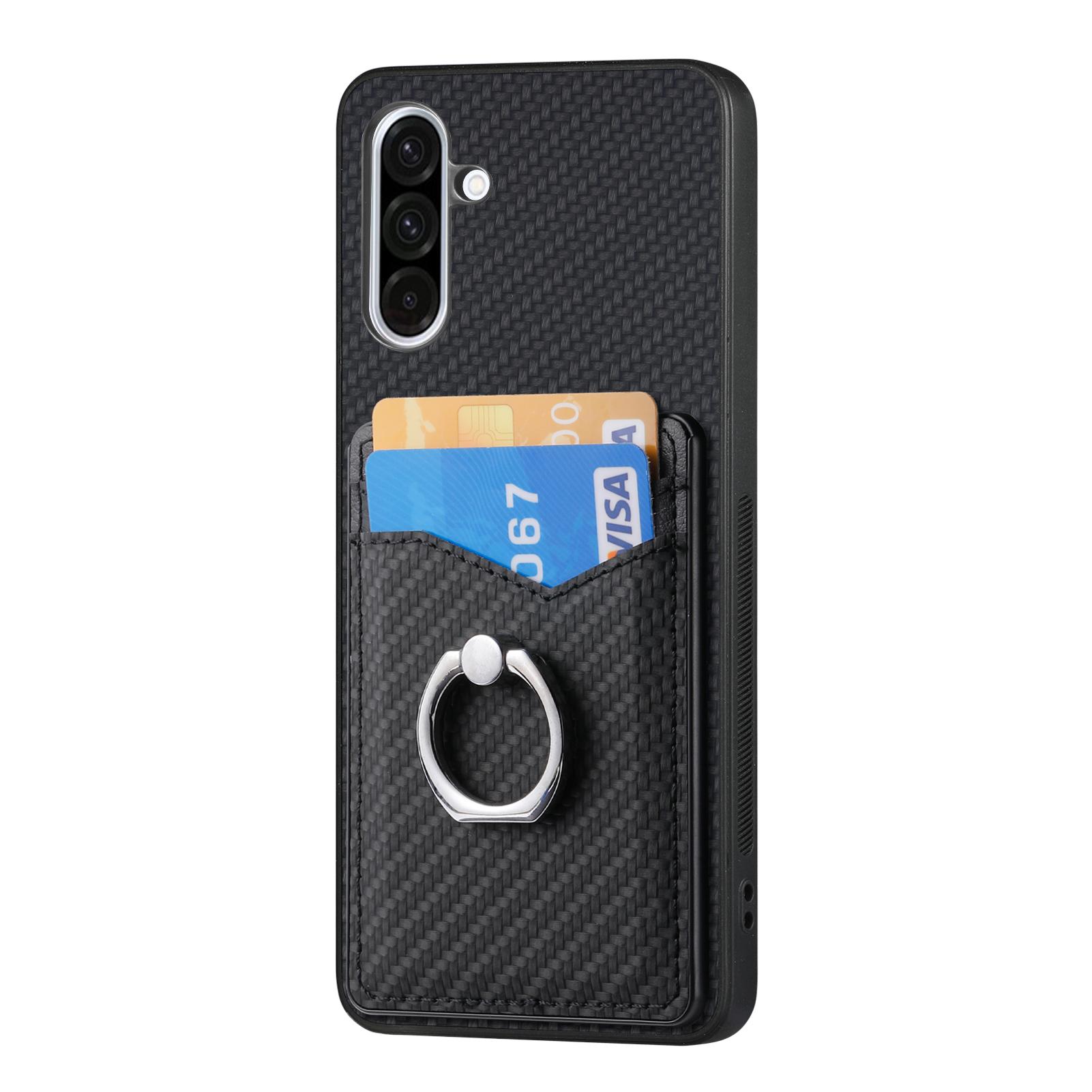 

For Samsung Galaxy A36 5G Case Card Slots Ring Holder Kickstand Phone Cover Apricot