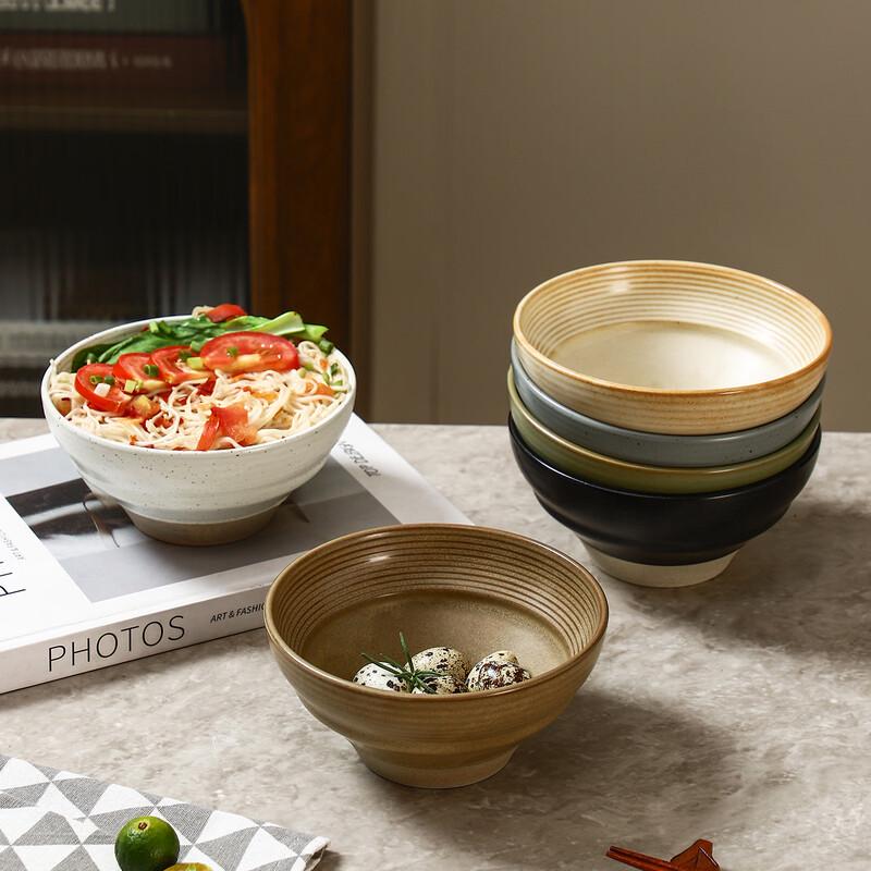 Retro Japanese Ceramic Bowls - Set of 2