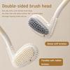 Extended Handle Toilet Brush Double-Sided Brush Head Toilet Scrubber