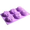 6 Cavity 3D Flower Shaped Silicone Soap Mold Diy Fondant Cake Form Soap Making