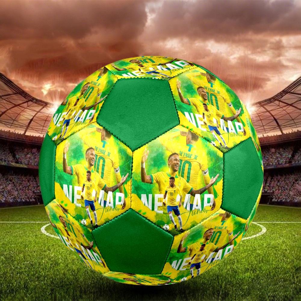 1PC Neymar Graceful Forward Size 5 Soccer Ball PrahaIndoor Soccer Ball Colorful All Ages Machine Stitched PVC Competition Ready Durable High-Bounce