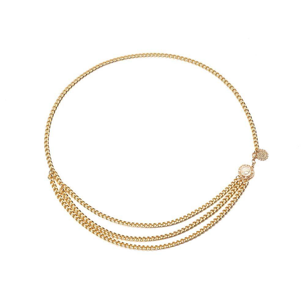 Round Pendant Adjustable Zinc Zinc Alloy Chains Waist Chain Women Body Chain Aluminum Chain Metal Belts
