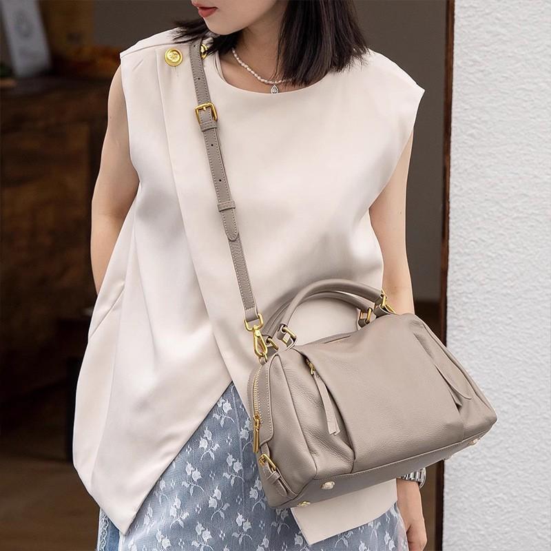 First-layer Cowhide Dumpling Bag Genuine Leather High-quality Cross-body Fashionable Large-capacity Women's One-shoulder Handbag