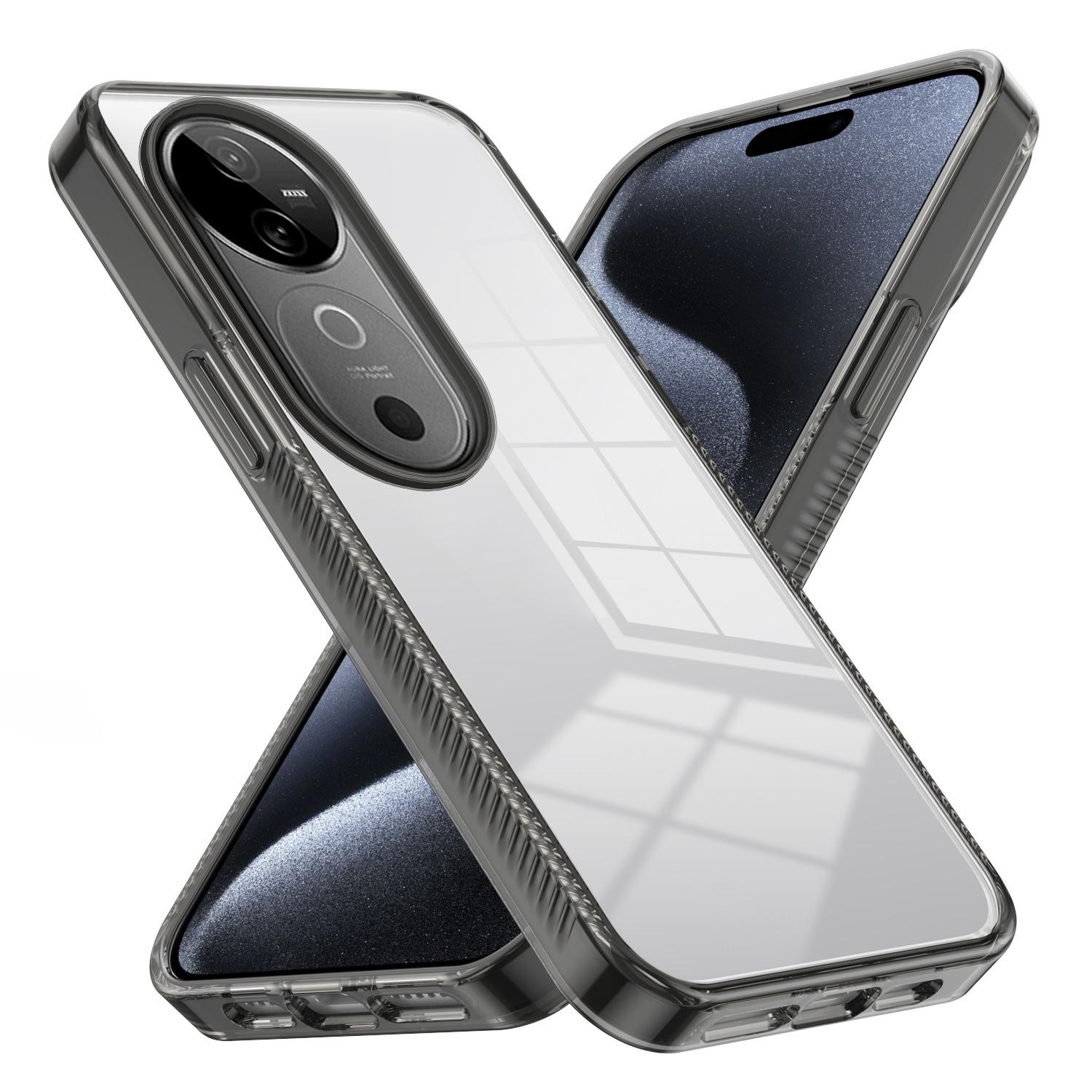 Подходит для VIVO S19Pro противоскользящий чехол для мобильного телефона S18Pro прозрачный V40Pro противоударный Y36 защитный чехол S19Pro прозрачный черный