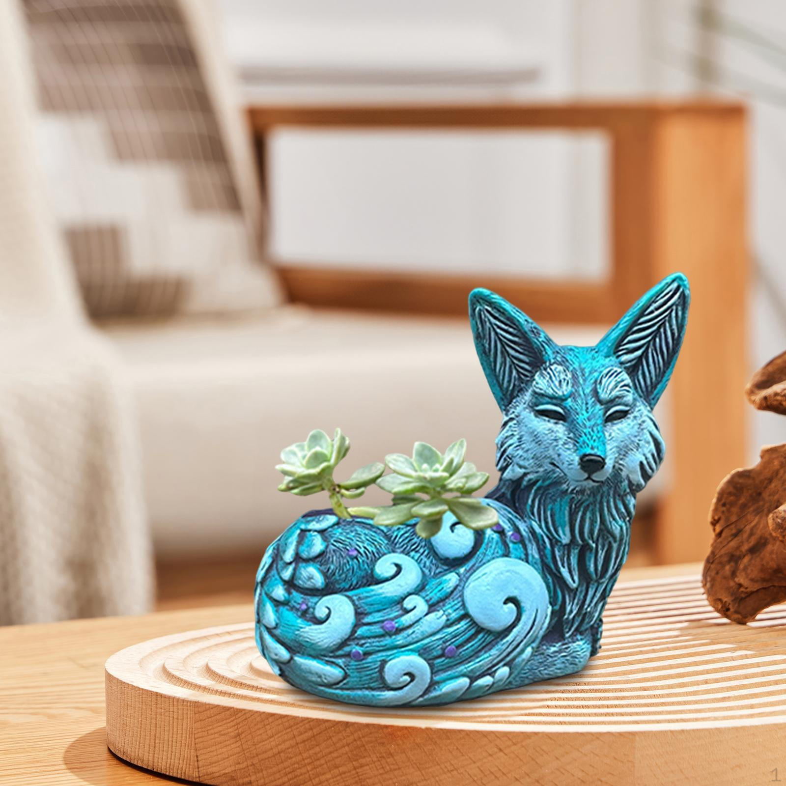 

Цветочный горшок в форме животного, очаровательный компактный домашний декор, декоративное кашпо для настольной полки в помещении синий