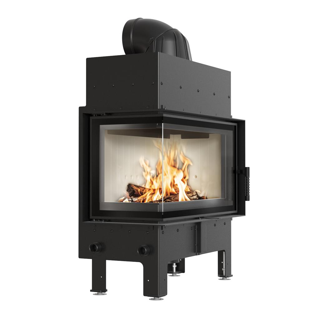 Steel fireplace KRATKI FLOKI M left 10 kW Ø 200