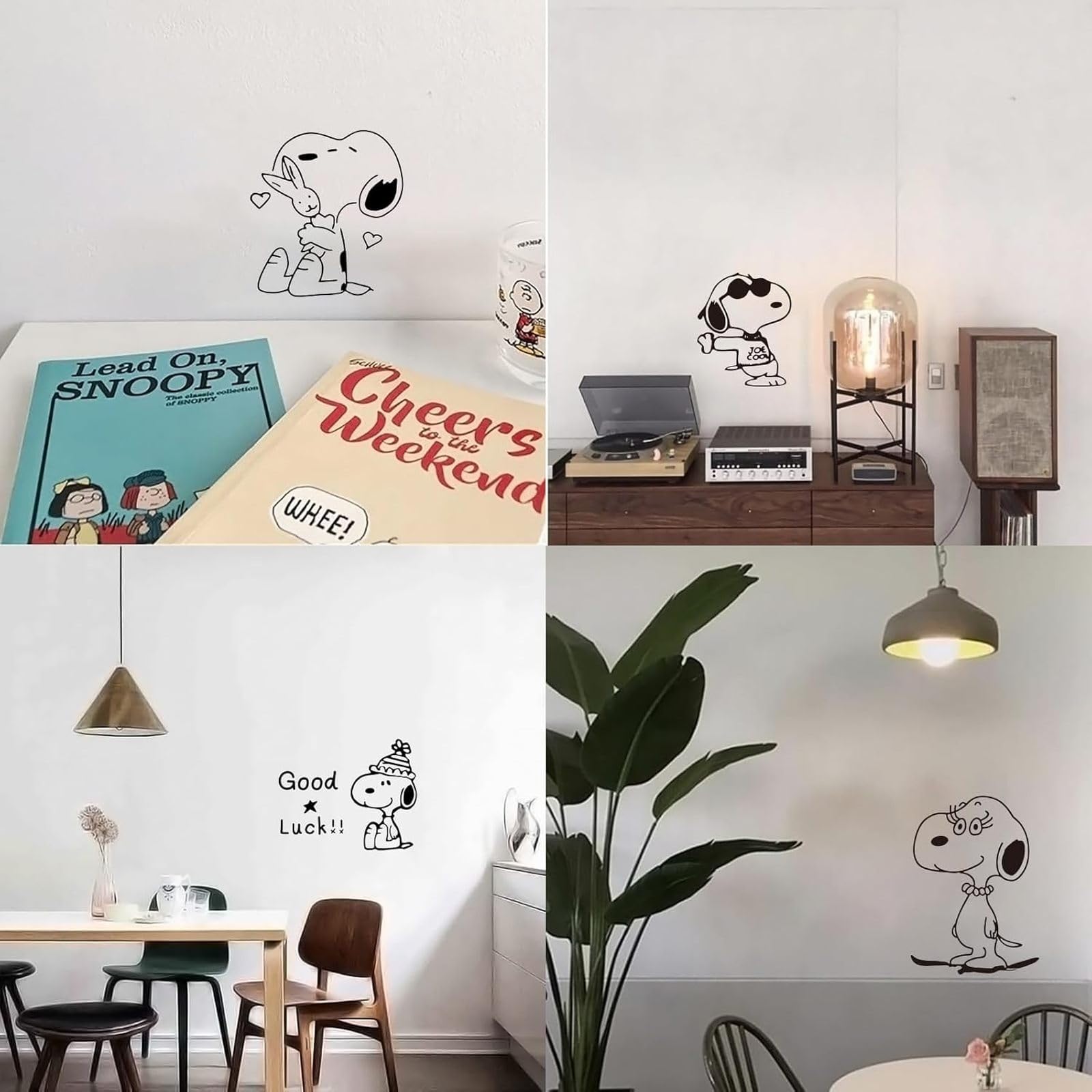 

TuskimiDecor милые обои Snoopy стильные съемные корейские для стен комнаты окна набор из 7 штук, популярные, наклейки, скандинавские, наклейки,