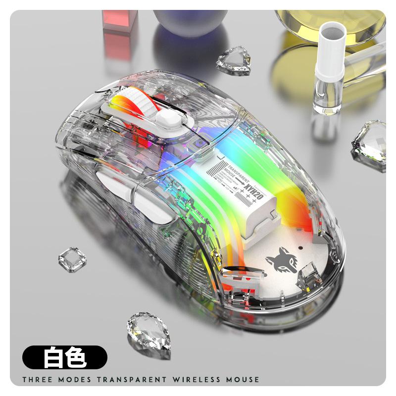 XYH20 Light-emitting Wireless Bluetooth the Third Mock Examination Transparent RGB Mechanical Game Video Game Mute Mouse