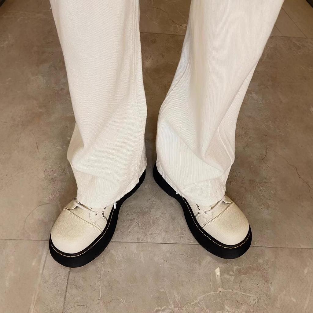 White High-Waist Wide-Leg Jeans for Women - Spring/Summer Loose Fit, Slimming Straight-Leg, Floor-Length Pants