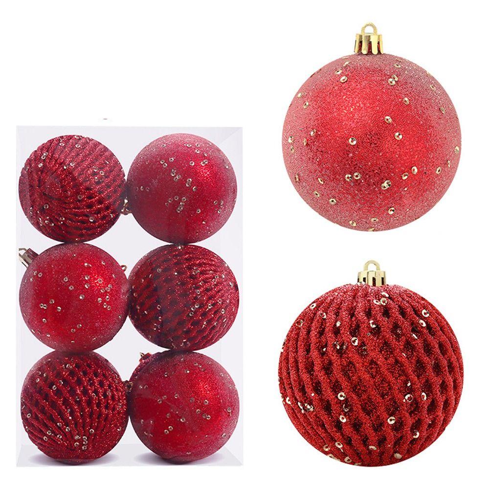 12pcs Plastic Painted Christmas Ball Gift Box 8cm Christmas Tree Pendant  Hotel Office