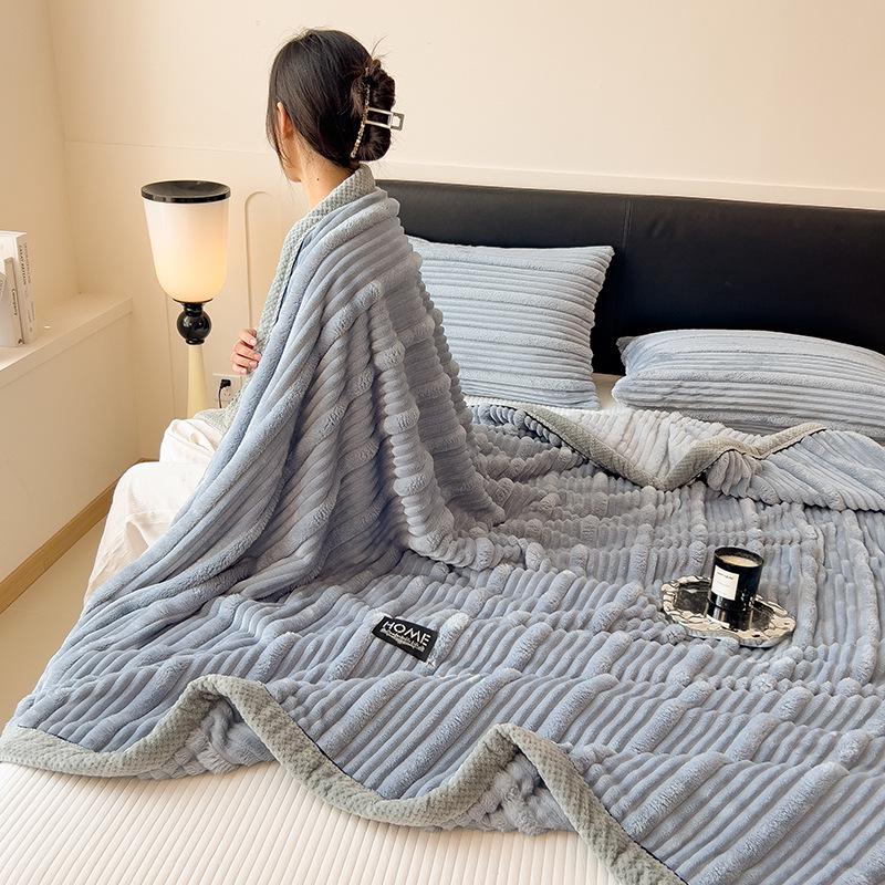Class A Thickened Flannel & Milk Velvet Blanket - Coral Fleece Nap/AC Cover