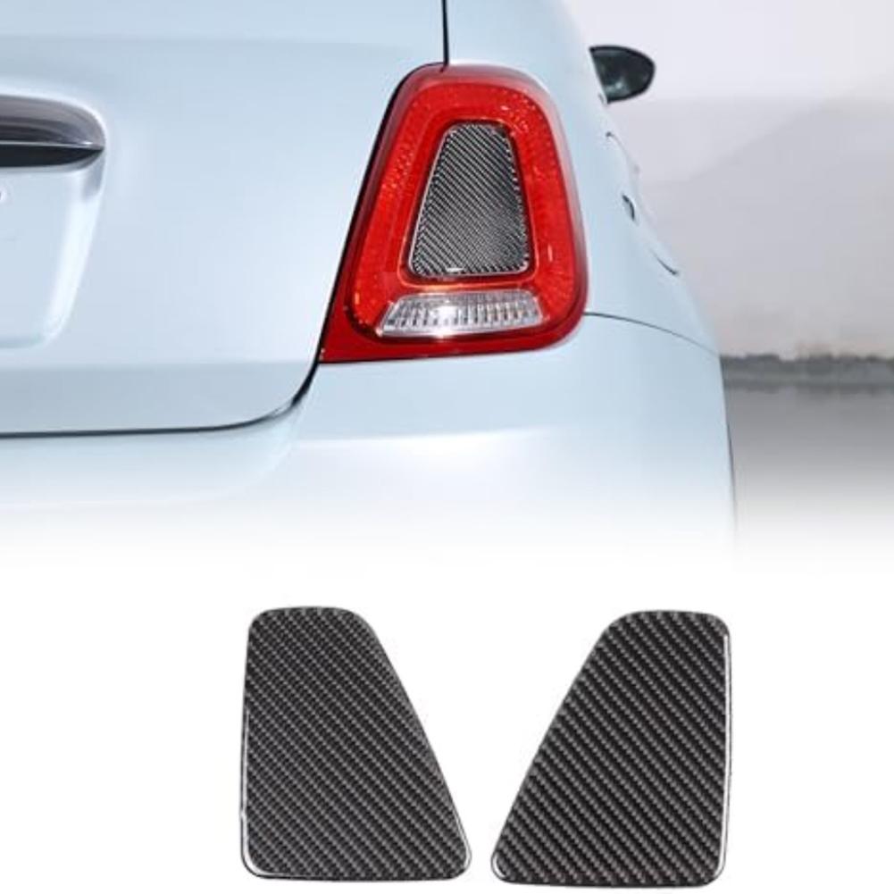 2pcs Rear Lampshade Sticker For Fiat 500 For Abarth 595 695 2017- Rear Tail Light Cover Trim Carbon Fiber Accessories