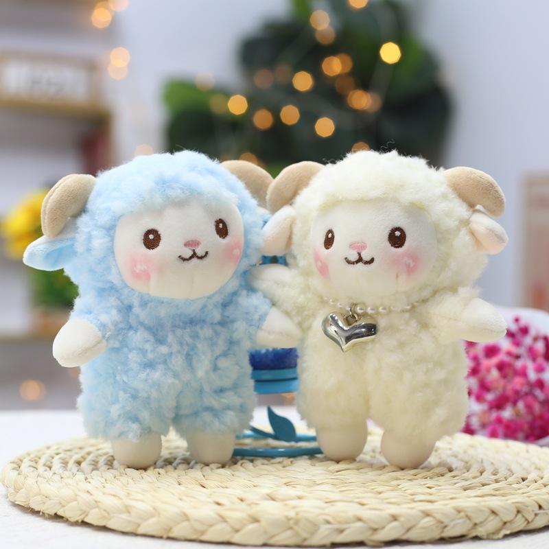 Soft Fluffy Lamb Plush Keychain With Necklace Multi Color Options Perfect For Backpack Decoration Birthday Gifts For Kids Girls