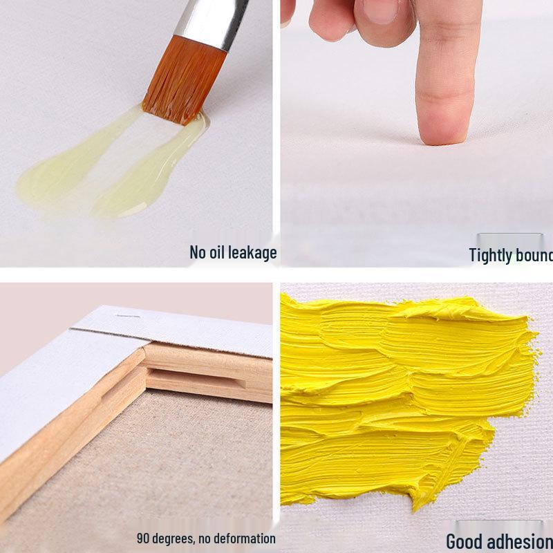 Student Pure Cotton Canvas Frame - Hand-Painted Solid Wood for DIY Acrylic/Gouache/Oil Painting