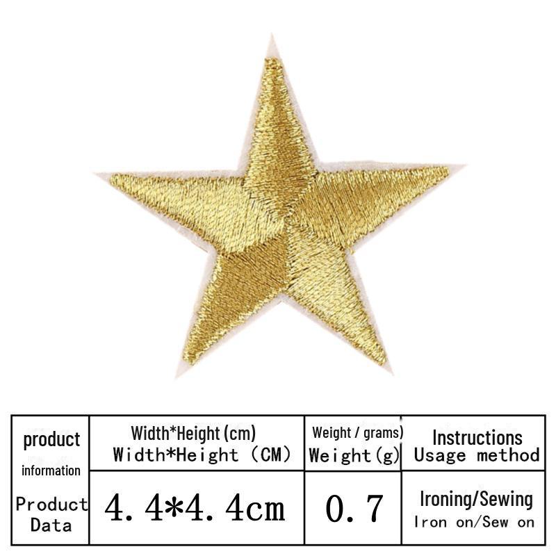 Five-Pointed Star Embroidery Cloth Badge