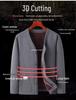 Men's Fleece-Lined Warm Winter Cardigan Jacket for Middle-Aged & Elderly