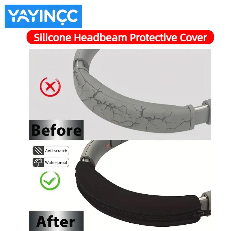 YAYINCC Replacement Soft Foam Cushion Ear Pads / Silicone zipper head beam protective cover for SONY WH-XB910N Gaming Headset
