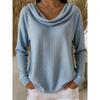 Women S Casual Loose Solid Color Mock Neck Long Sleeve Pullover Sweater