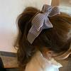 Cute Tartan Hairpin Soft Textile Design School Style Hair Ornament For Teens Ladies