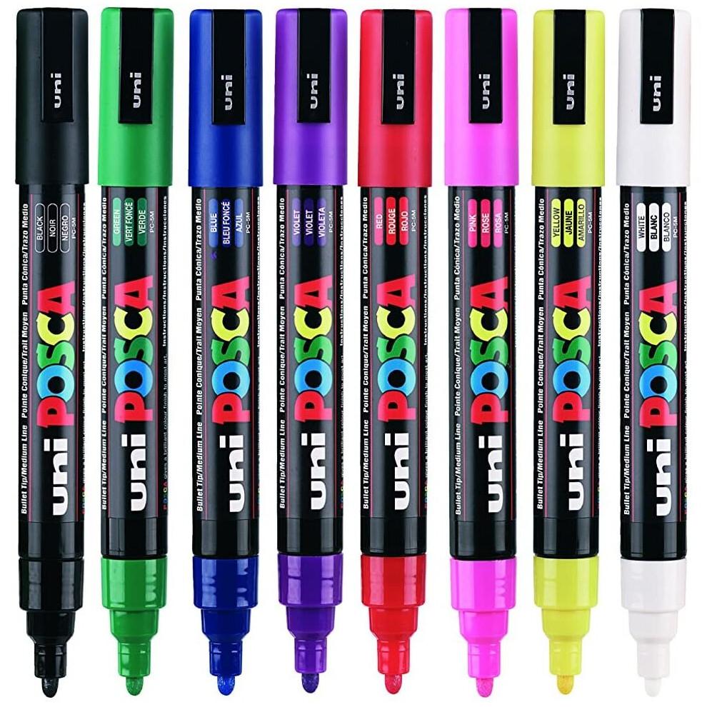 POSCA 153544843 2.5 Mm Bullet Tip Waterbased Paint Marker - Assorted Colours (Pack of 8)