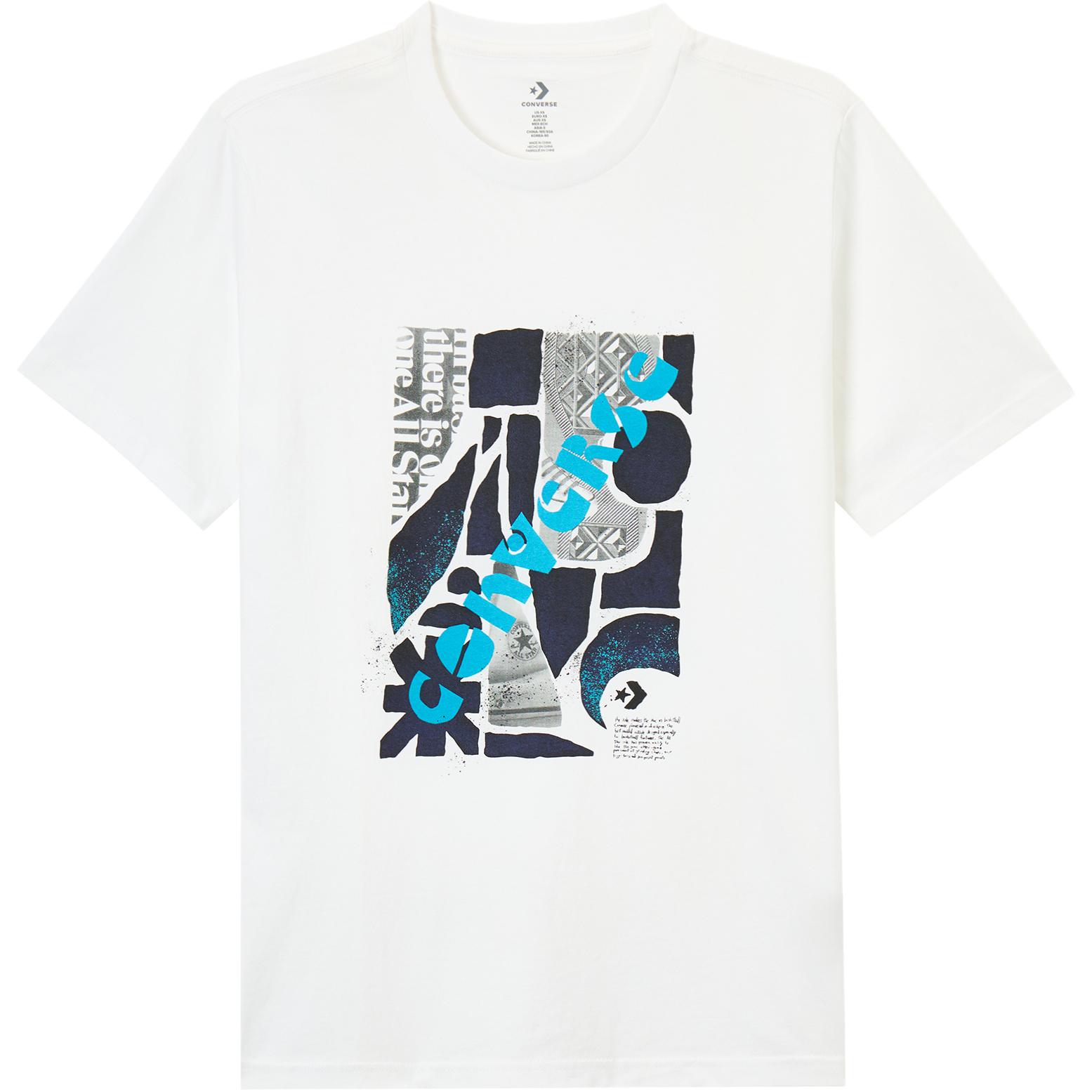 Converse T Shirts Men s White Crew Neck Moderate 10023992-A02 S