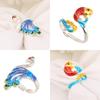 Adjustable Sewing Hook Peacock Yarn Guides Knitted Ring Sewing Accessories Crochet Loop Open Ring
