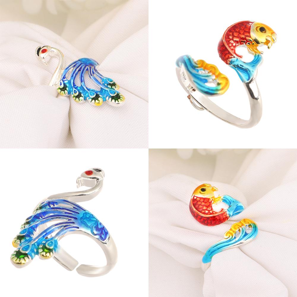 Adjustable Sewing Hook Peacock Yarn Guides Knitted Ring Sewing Accessories Crochet Loop Open Ring