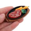 Miniatura Realista de Bife de Brinquedo com Carne Falsa para Decoração de Cozinha de Casa de Bonecas e Acessórios de Brincar Cor Sortida