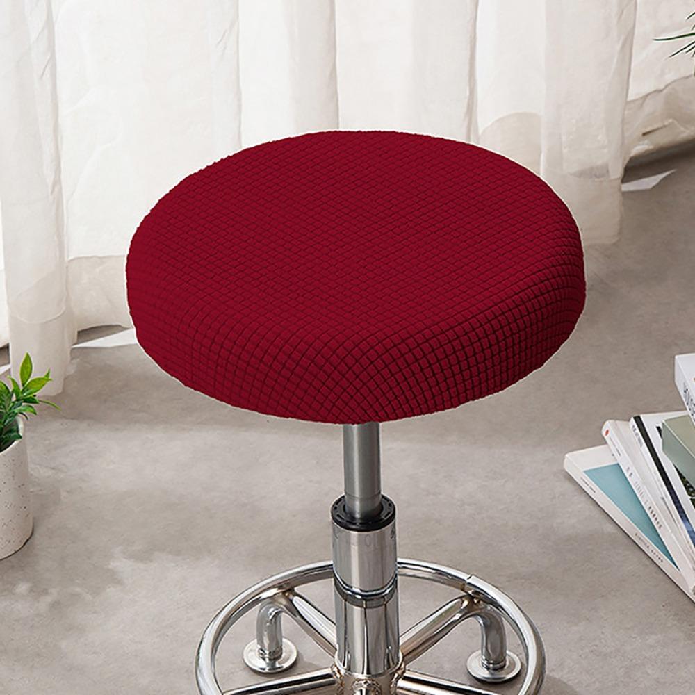Solid Color Round Chair Cover Thickened Stool Cushion Cover Soft Bar Stool Cover
