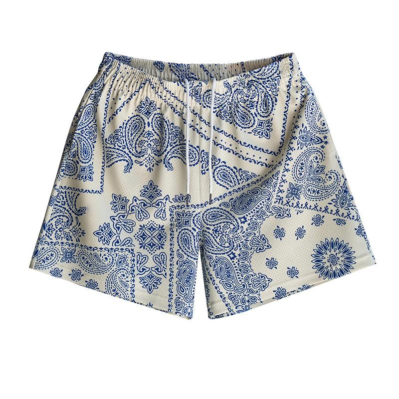Men's Athletic Basketball Shorts Quick Dry Running Workout Gym Training Shorts Printed Beach Casual Shorts for Men