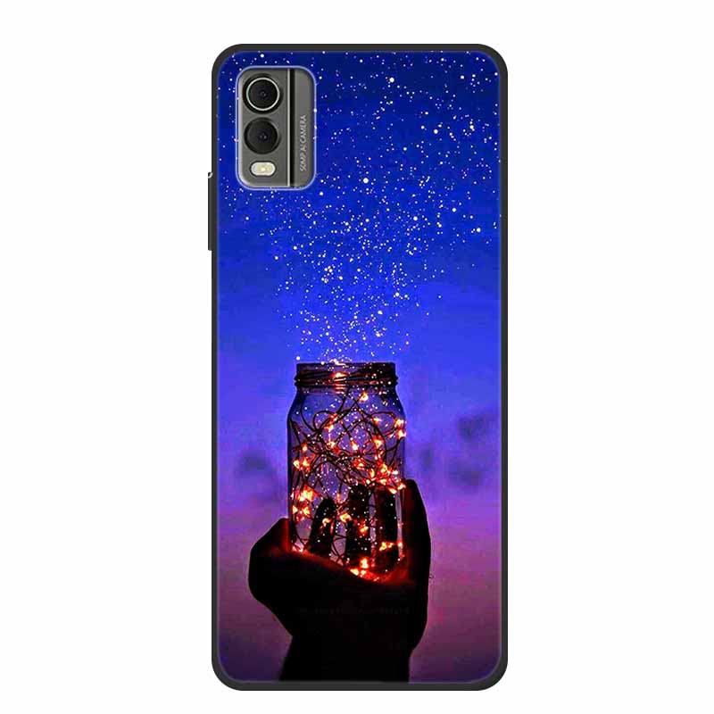Pentru husă Nokia C32 6,5" Husă spate din silicon moale TPU de lux Carcase pentru telefon pentru NokiaC32 Protector drăguț Rezistent la șocuri Flori Capa