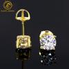 Iced Out Man 1CT 2CT 3CT Round VVS1 Moissanite Hip Hop Stud Earrings Pass Diamond Tester 925 Silver Moissanite Earrings