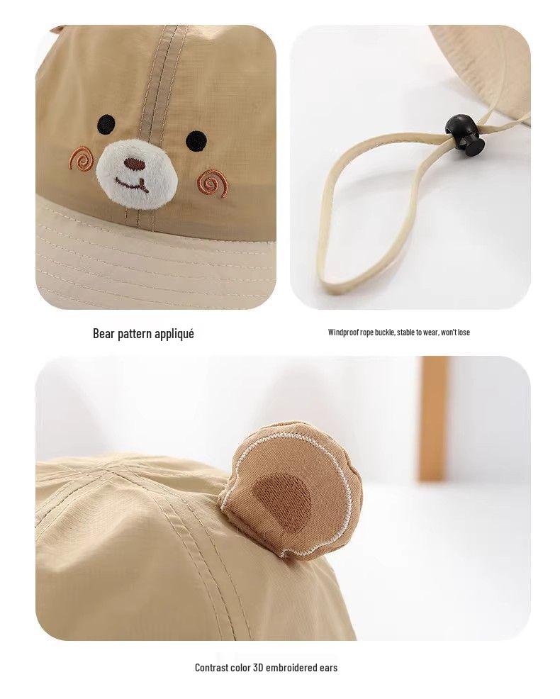 Spring & Autumn Cartoon Animal Baby Bucket Hat - Sun Protection & Windproof for Girls