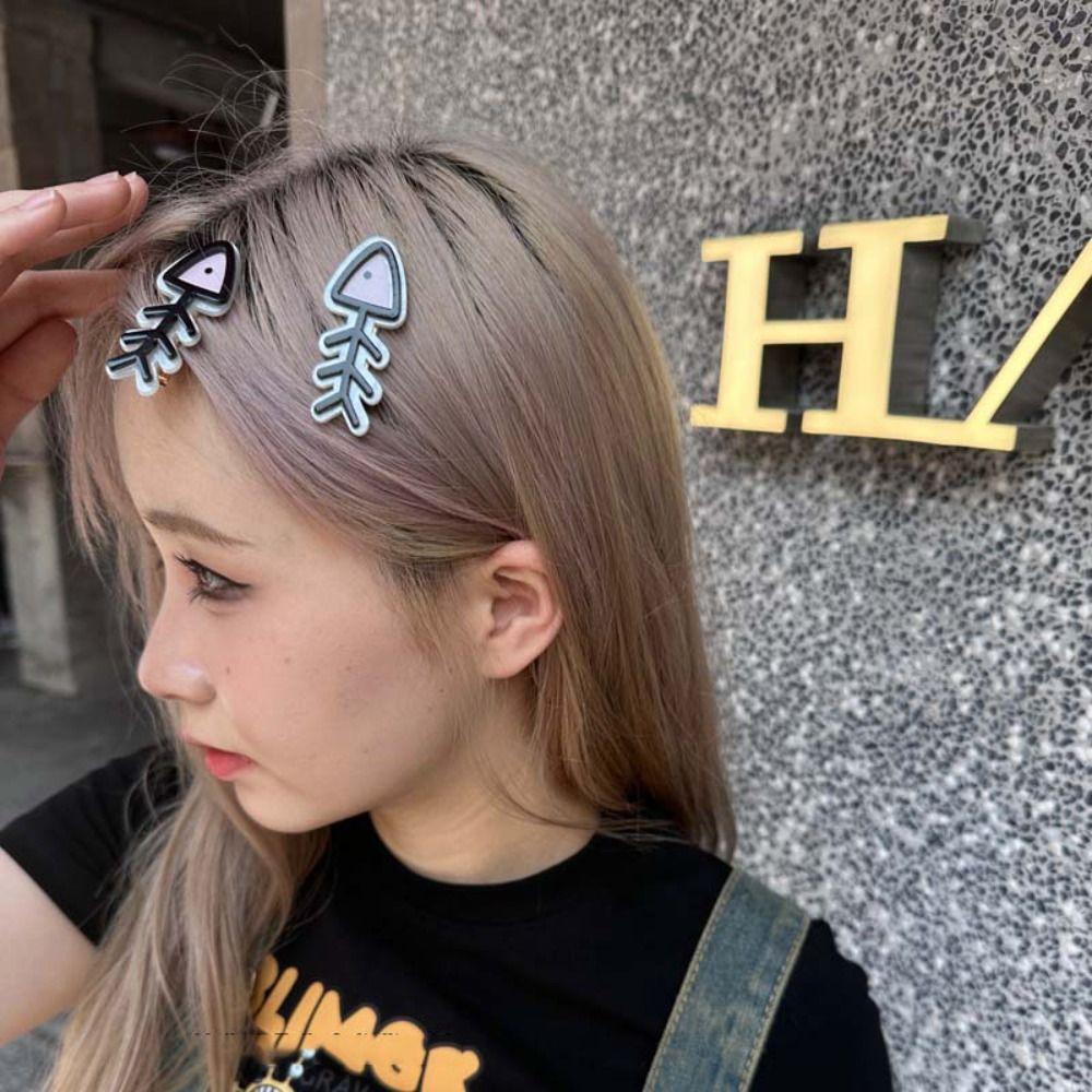 

Fish Bone Bangs Clip Acetic Acid Hair Clips Simple Bobby Pins Women