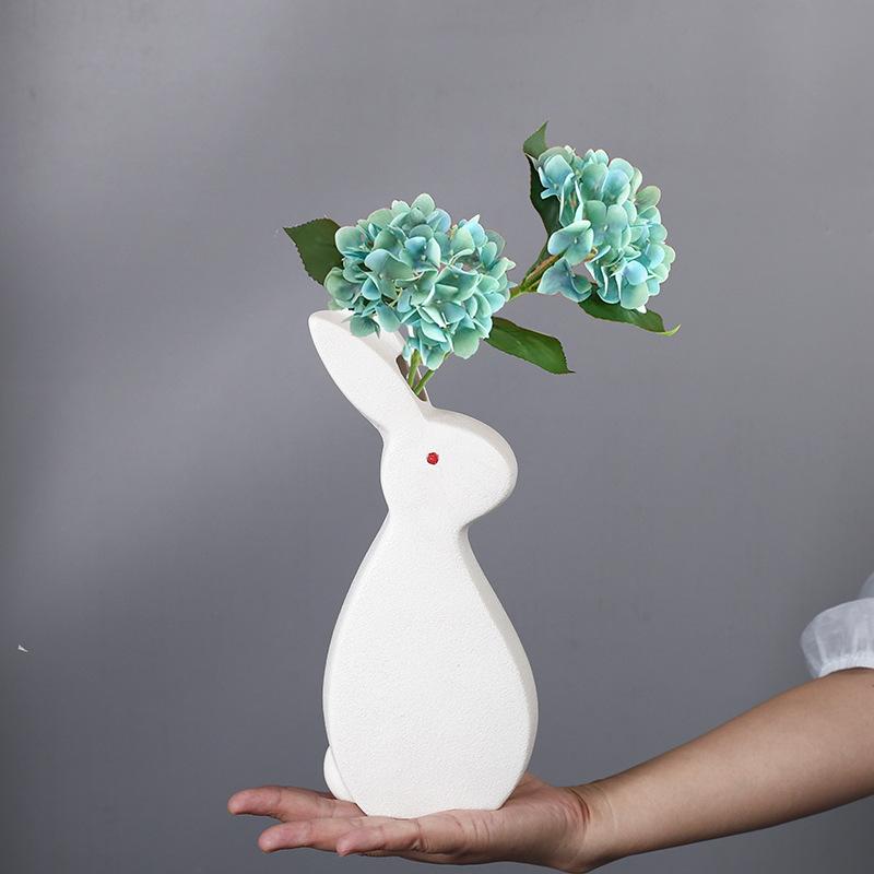 Ceramic Vase Simple Home Decoration Hydroponic Flowers Dried Flower Arranger Creative Animal Vase Rabbit