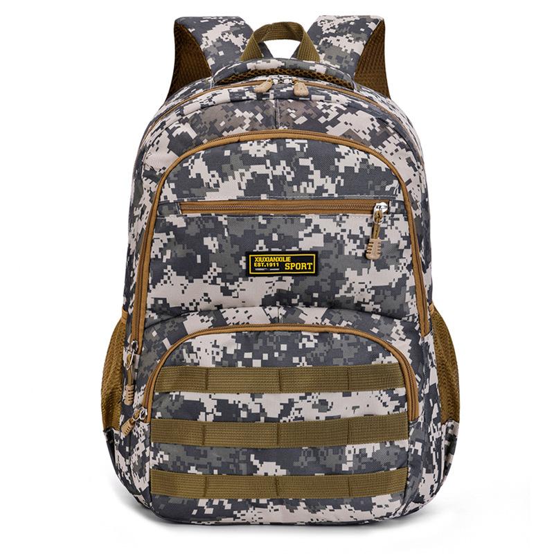 Camouflage Backpack Travel Backpack Men's High-end Level Elementary School Student School Bag Junior High School Computer Bag