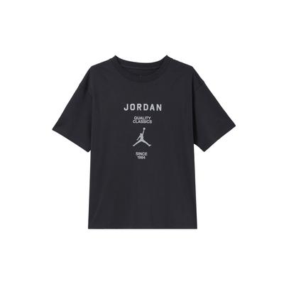 Jordan Freundin Buchstabenaufdruck Markenlogo Bequemer Rundhals-Pullover Lässiges Sport-Kurzarm-T-Shirt Damen-T-Shirt FZ0618045