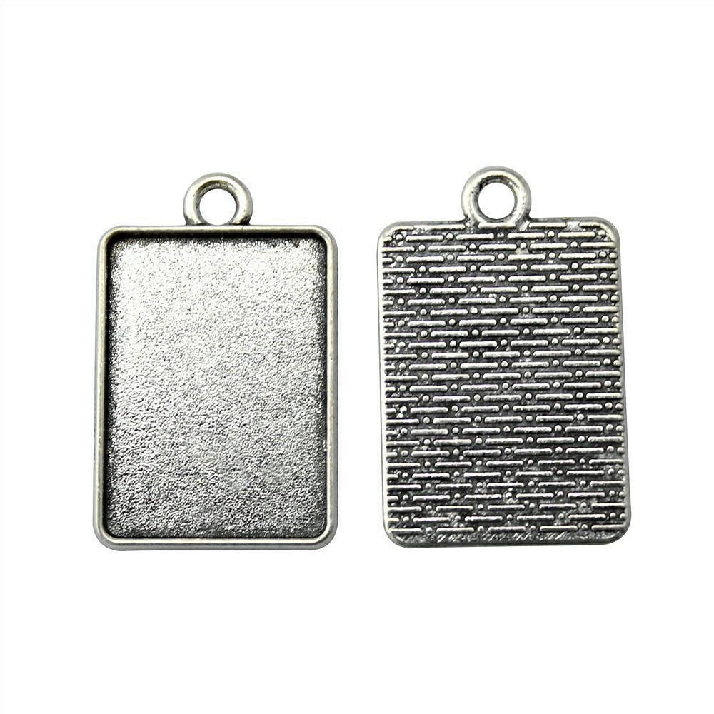 

Fit Square Heart Cabochon Blank Bases Tray Setting Bezel Pendant For Jewelry Making A05-5pcs-18x25mm