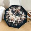 1pc Elegant Cross with Lilies and Roses Umbrella with Plastic Handle,Suitable for All Seasons Home Travel Outdoor UmbrellaDD281