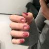 10Pcs Handmade Dragon Fruit Cat Eye Glass Bead Short Coffin Press On Nails Full Coverage False Nail Tips For Women And Girls