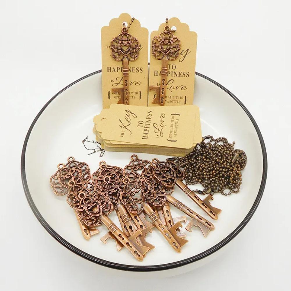 Vintage Key Bottle Opener with Tag Card Bag Wedding Party Favors Souvenirs Bridesmaid Gift Wedding Details For Guests