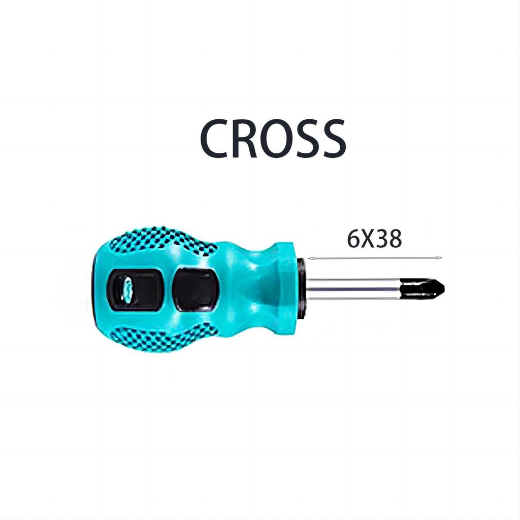6*38 Short Cross-shaped Multifunctional Screwdriver with Magnetic Matching Screw Mini Screwdriver Chromium-vanadium Steel Cr_V