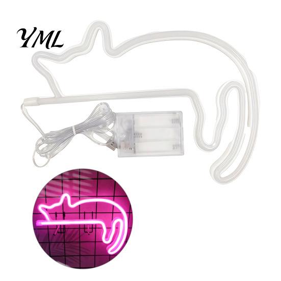 Neon Cat Wall Light LED Sign Sconce for Bedroom Decor, Cute Cartoon Animal Lighting Light, Energy Saving Decorative Lamp Living Room And Party