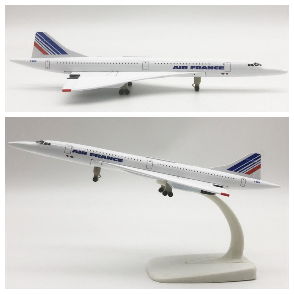 Airplane Models Concorde AIR FRANCE Airlines 20cm Alloy Metal Model Airplane Air W Stand Aircraft Pulley Landing Gear Craft Gift