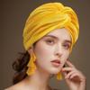 Tassel Crossed Pullover Hat Turban Cap Beanie Hat Apparel Accessories Sunscreen Beach Hats Spring