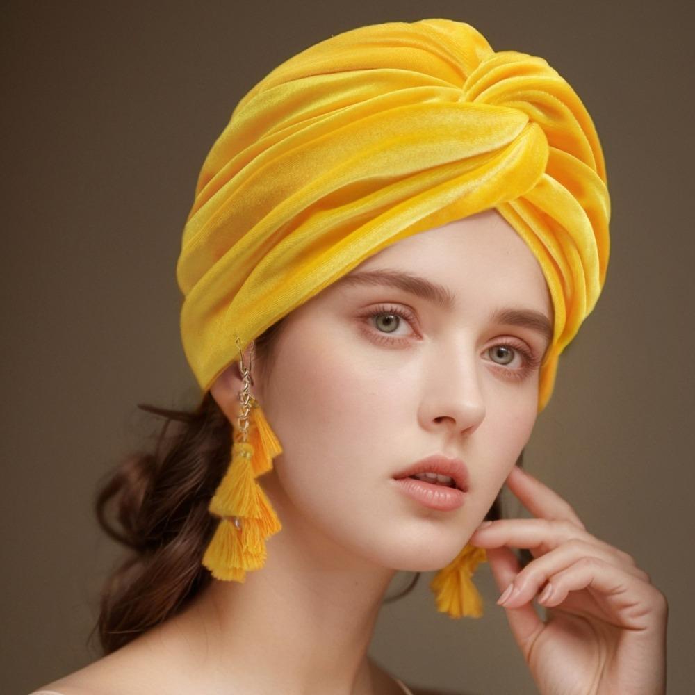 Turban Cap Crossed Pullover Hat Tassel Sunscreen Beach Hats Simple Beanie Hat Woman