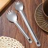 2 Piece Corrosion-resistant Titanium Cutlery Set Ultralight Outdoor Dinnerware Set  Salad