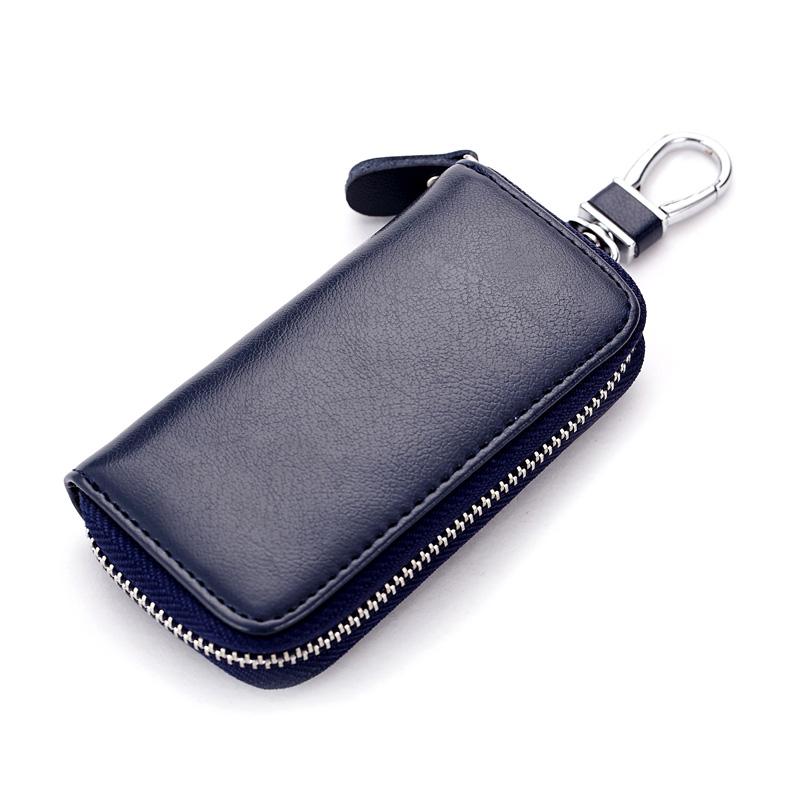 Cow Split Leather Men Women Key Holder House Keychain Bag Organizer Car Key Case Pouch Multifunctional Small Wallet Mini Purse