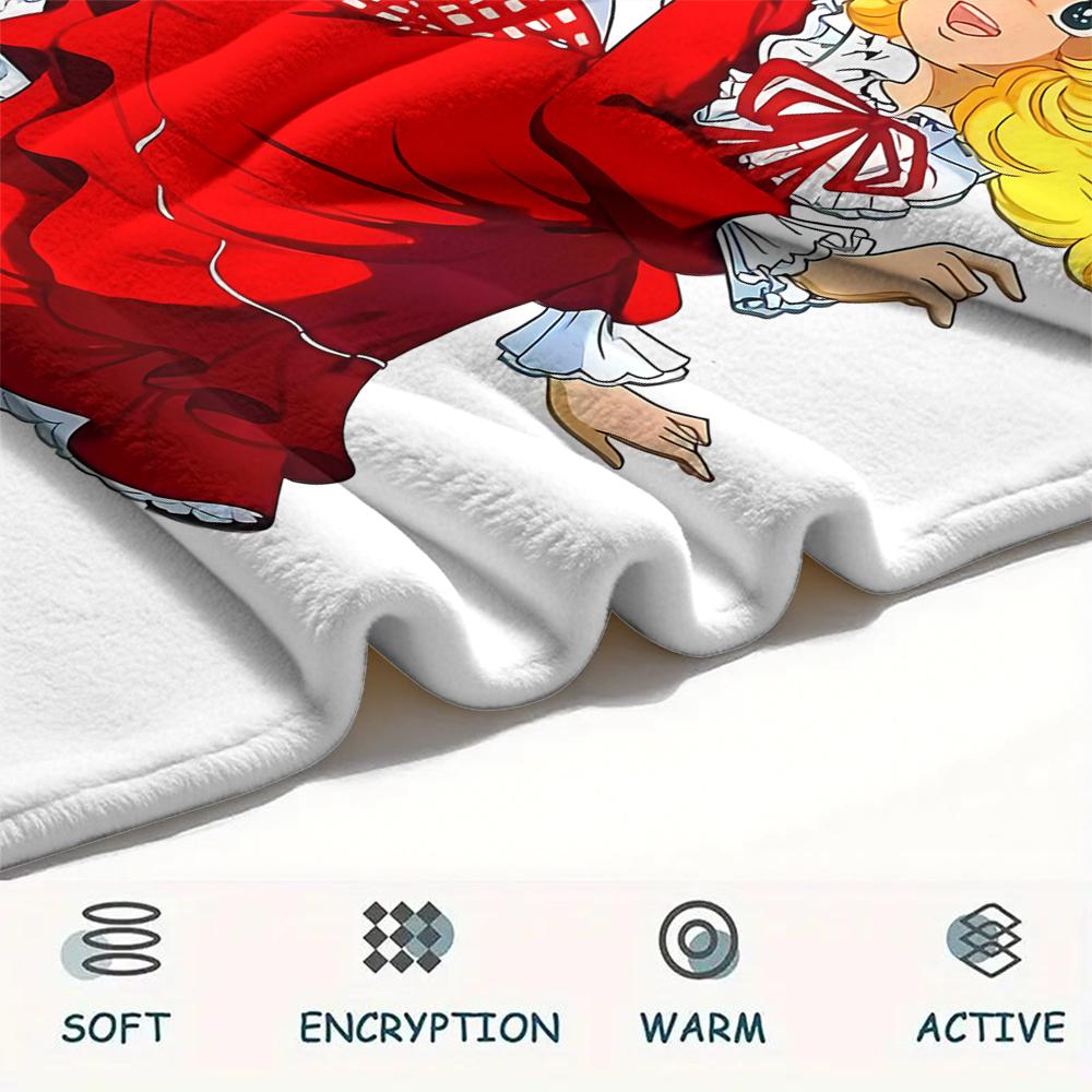 1PC Candy Candy Print Flannel Blanket, High quality All Seasons, Home Decor, Warmth and Comfort, Perfect for Christmas Gifts